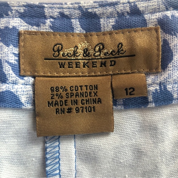 Peck & Peck navy print Casual Capri pants  Size 12 - Picture 2 of 9